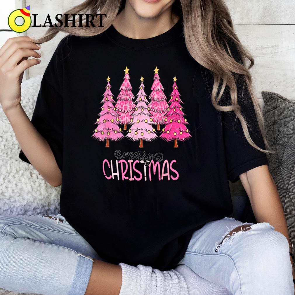 Pink Merry Christmas Tree T-shirt Classic Shirt