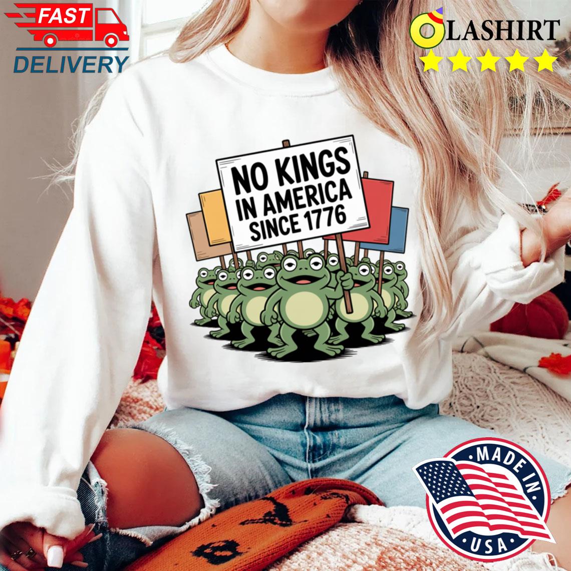 Portland Frog Protest Against Fascism No Kings In America Together Stronger T-shirt Sweater Shirt