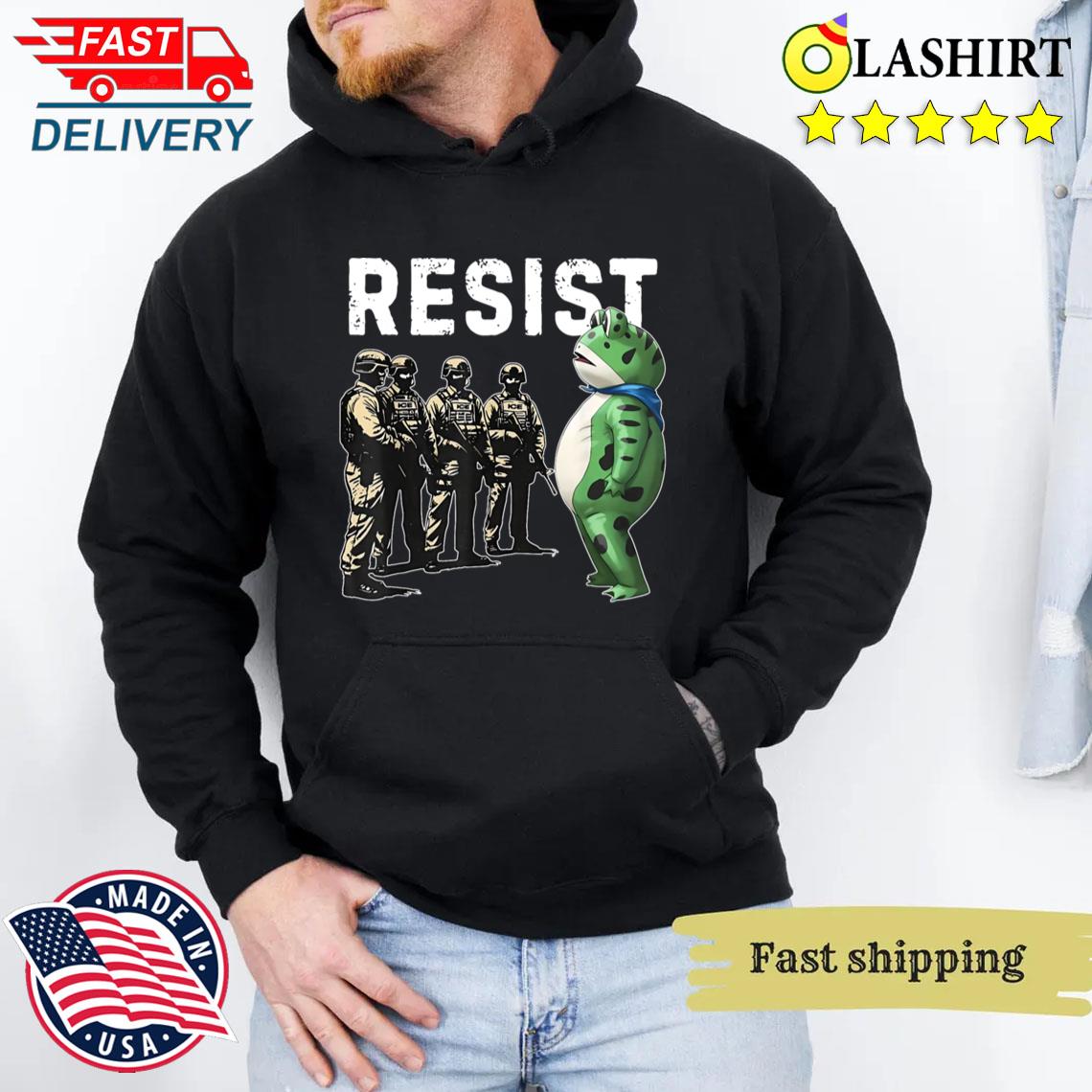 Portland Frog Resist Protest T-shirt Unisex Hoodie