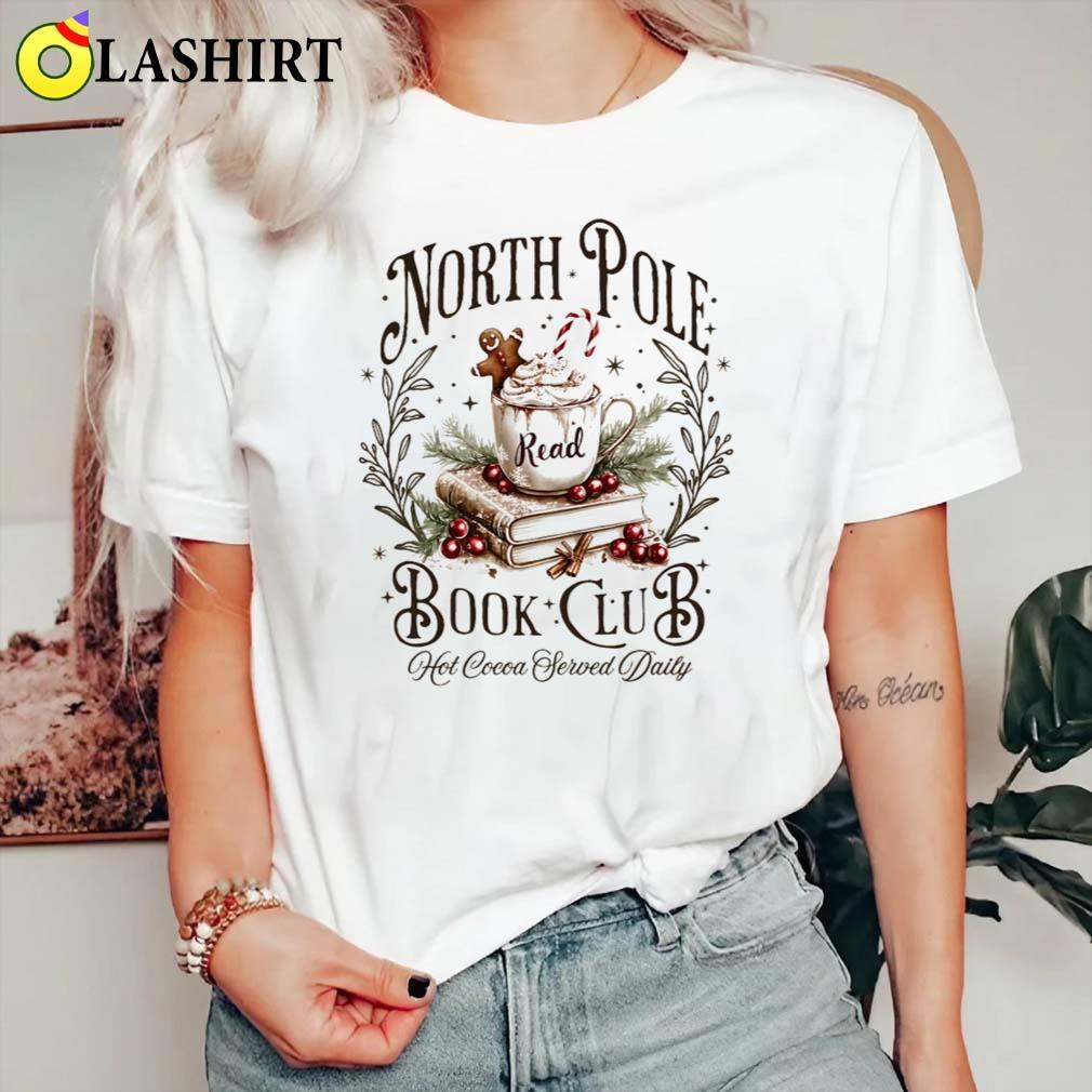 Retro Funny North Pole Book Club Book Lover Christmas Bookish Christmas Shirt Classic Shirt