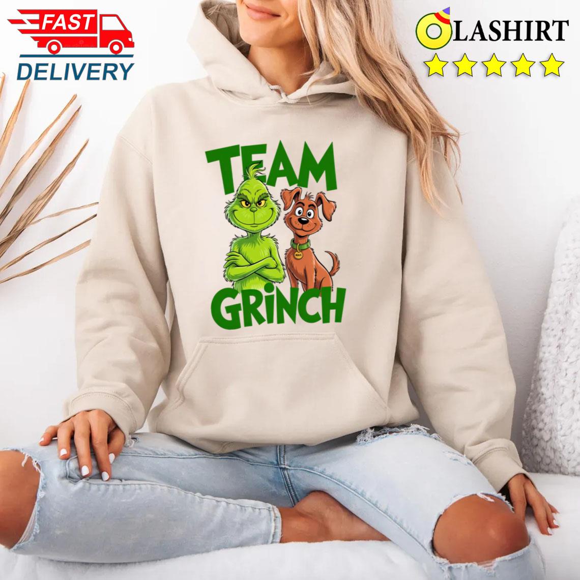 Team Grinch With Max Dog Christmas Funny Holiday T-shirt Unisex Hoodie