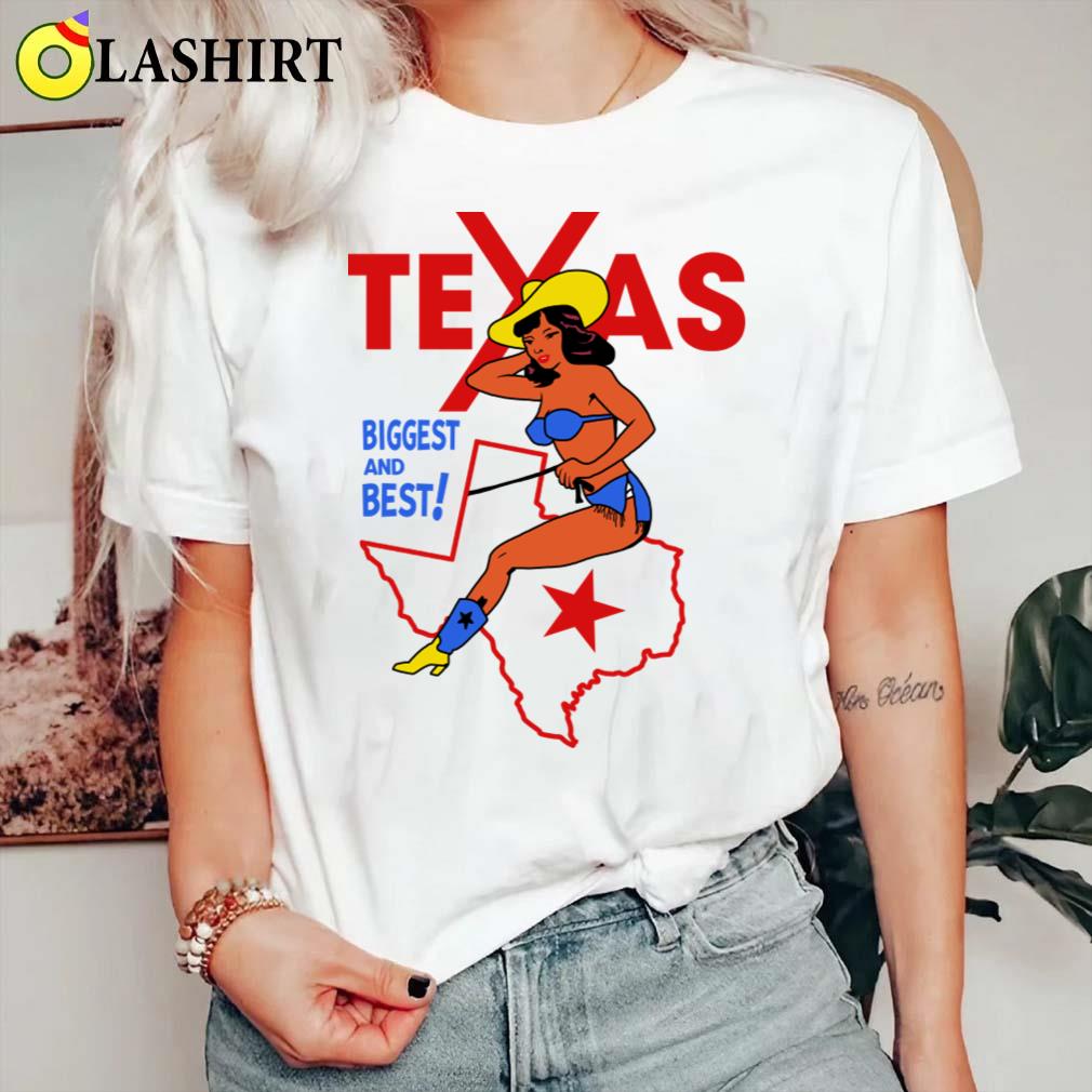 Texas Vintage Western Cowgirl Travel Souvenir T-shirt Classic Shirt