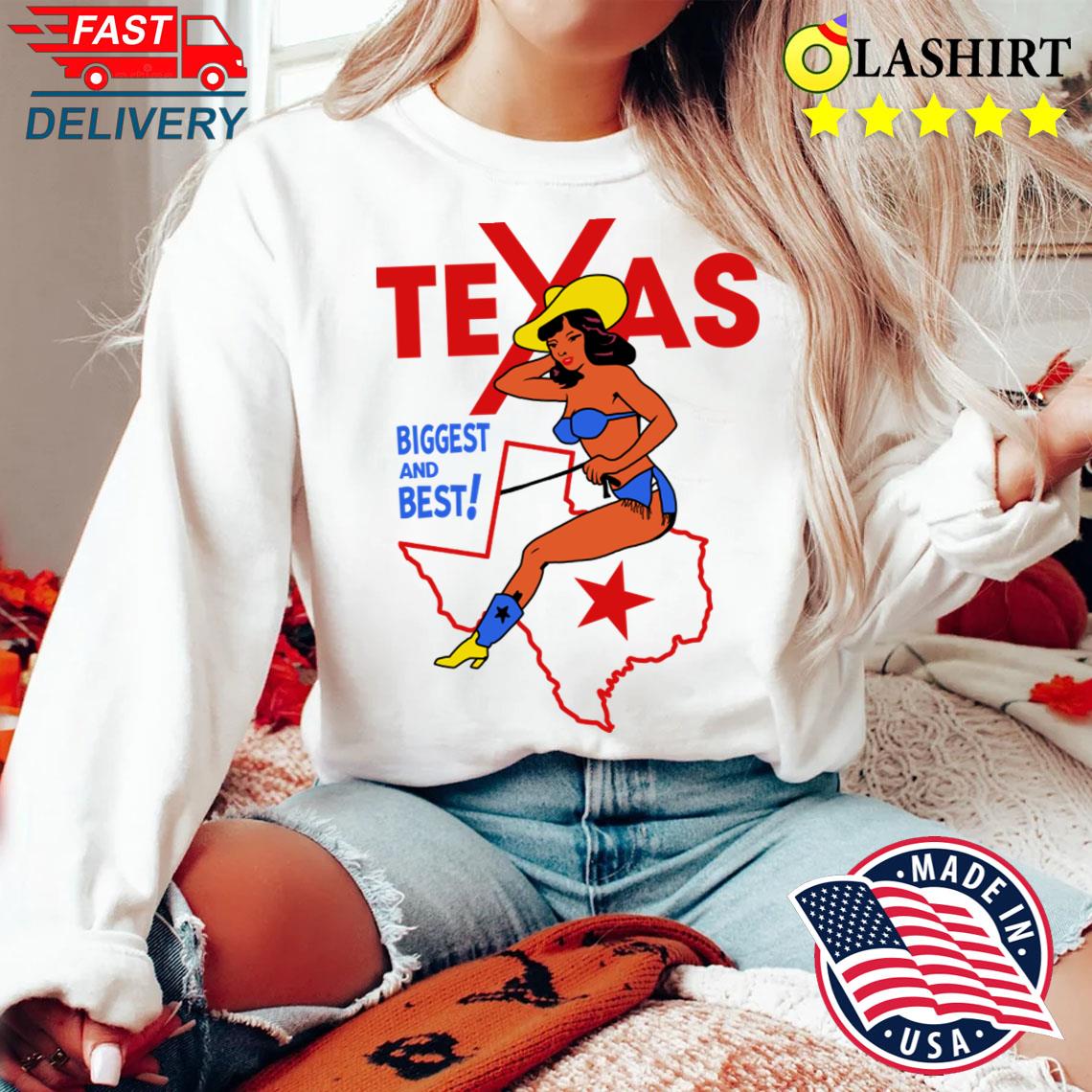 Texas Vintage Western Cowgirl Travel Souvenir T-shirt Sweater Shirt