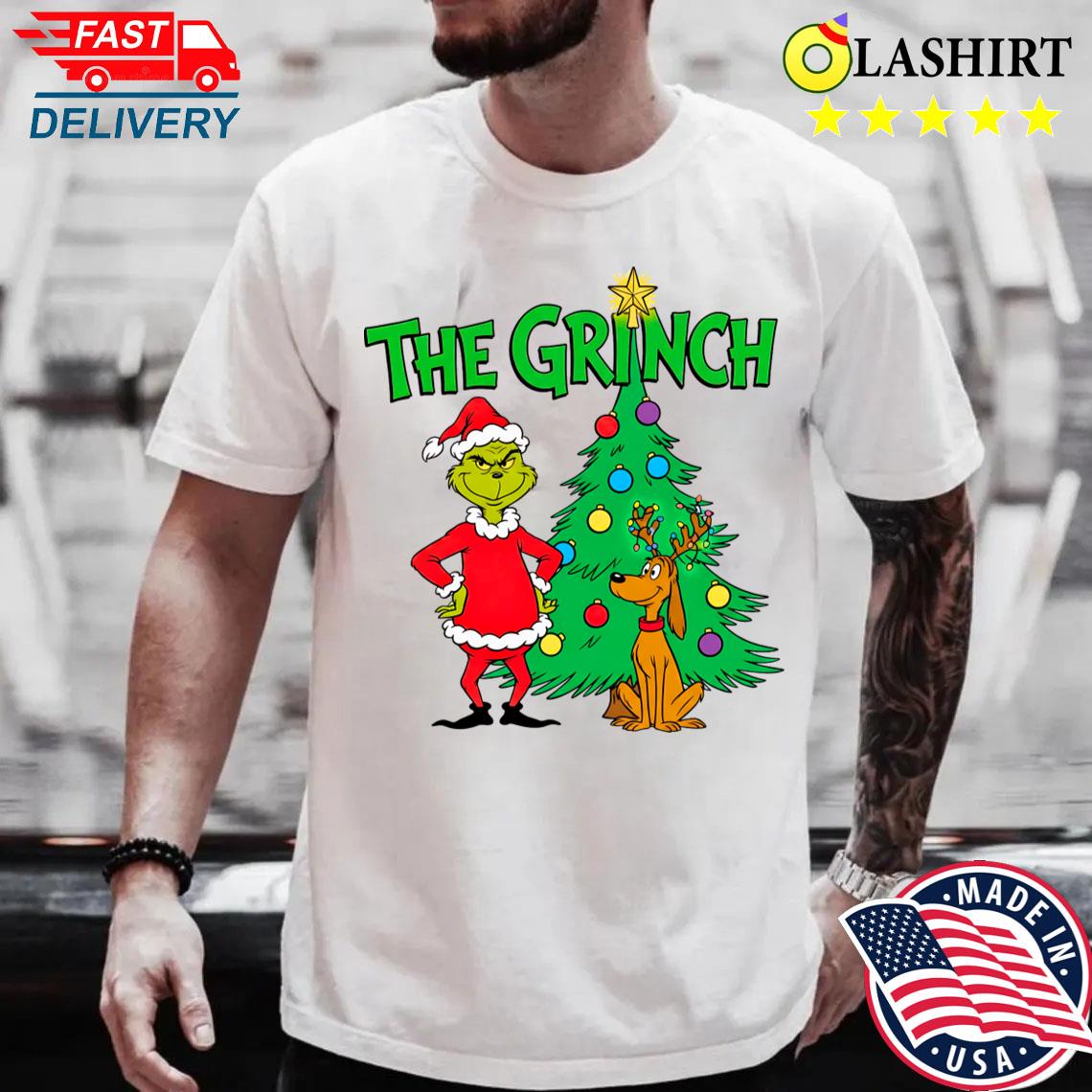 The Grinch And Max By Christmas Tree Holiday T-shirt Best Sale The Grinch And Max By Christmas Tree Holiday T-shirt Best Sale