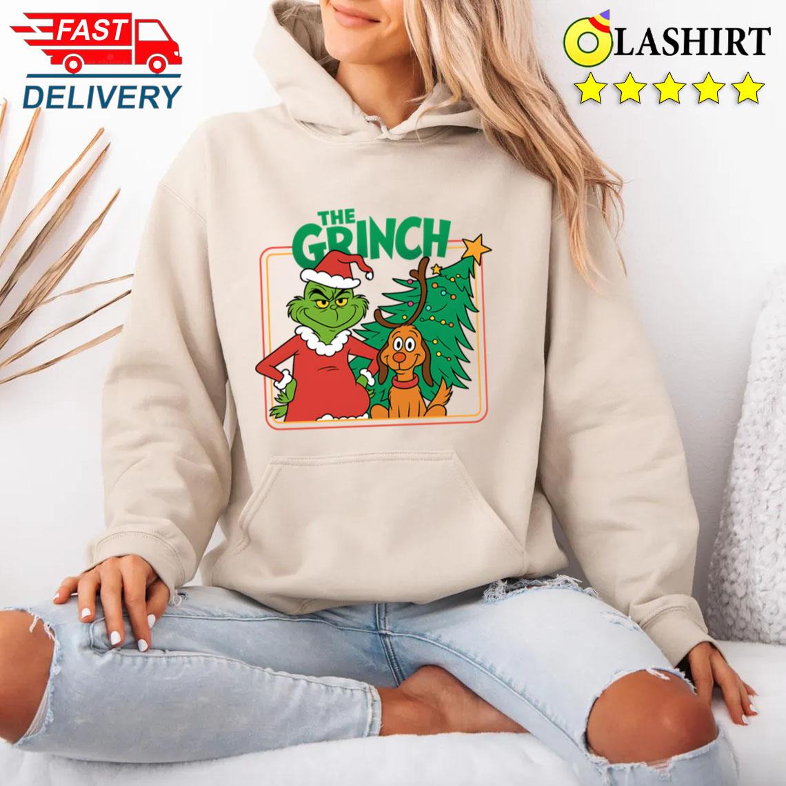 The Grinch Christmas Tree With Max Dog Funny Holiday T-shirt Unisex Hoodie The Grinch Christmas Tree With Max Dog Funny Holiday T-shirt Unisex Hoodie