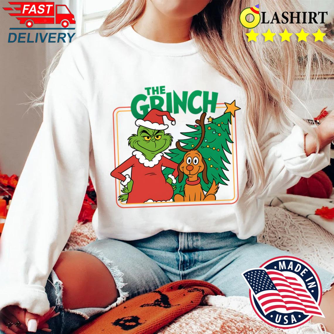 The Grinch Christmas Tree With Max Dog Funny Holiday T-shirt Sweater Shirt The Grinch Christmas Tree With Max Dog Funny Holiday T-shirt Sweater Shirt