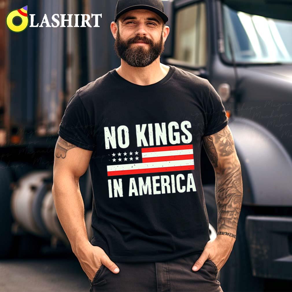Usa Freedom T-shirt, No Kings In America Liberty Graphic Tee Best Sale