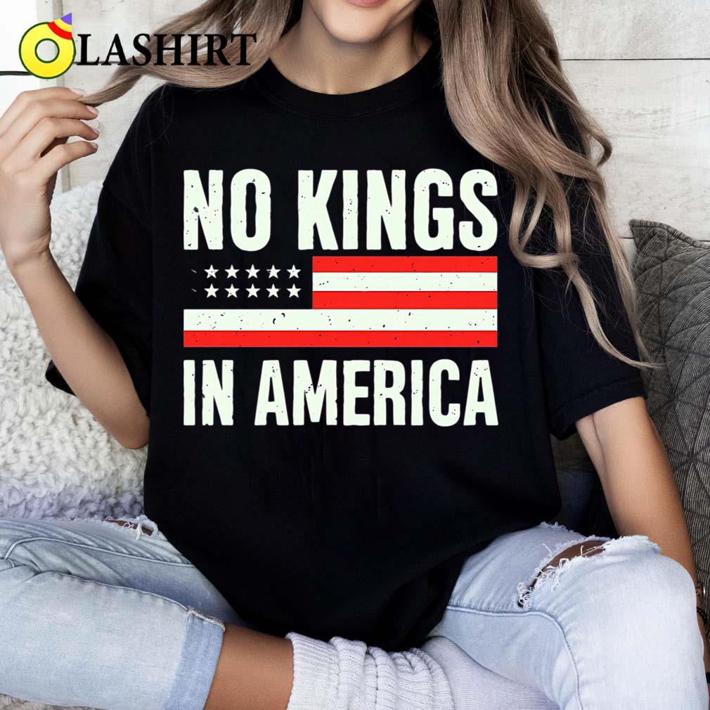 Usa Freedom T-shirt, No Kings In America Liberty Graphic Tee Classic Shirt