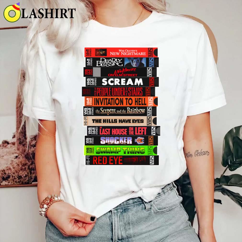 Wes Craven Vhs Horror Movies Stack T-shirt Classic Shirt