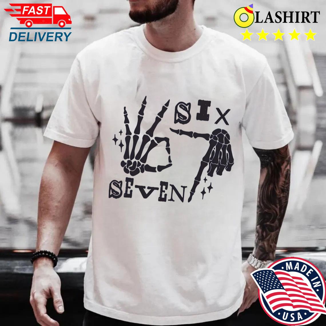 6 7 Six Seven Halloween Skeleton Hands T-shirt Best Sale