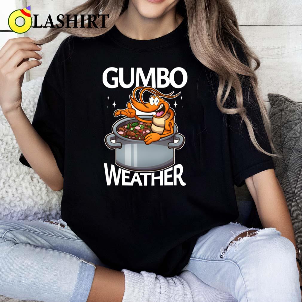 Cute Cartoon Shrimp Gumbo Weather T-shirt Classic Shirt