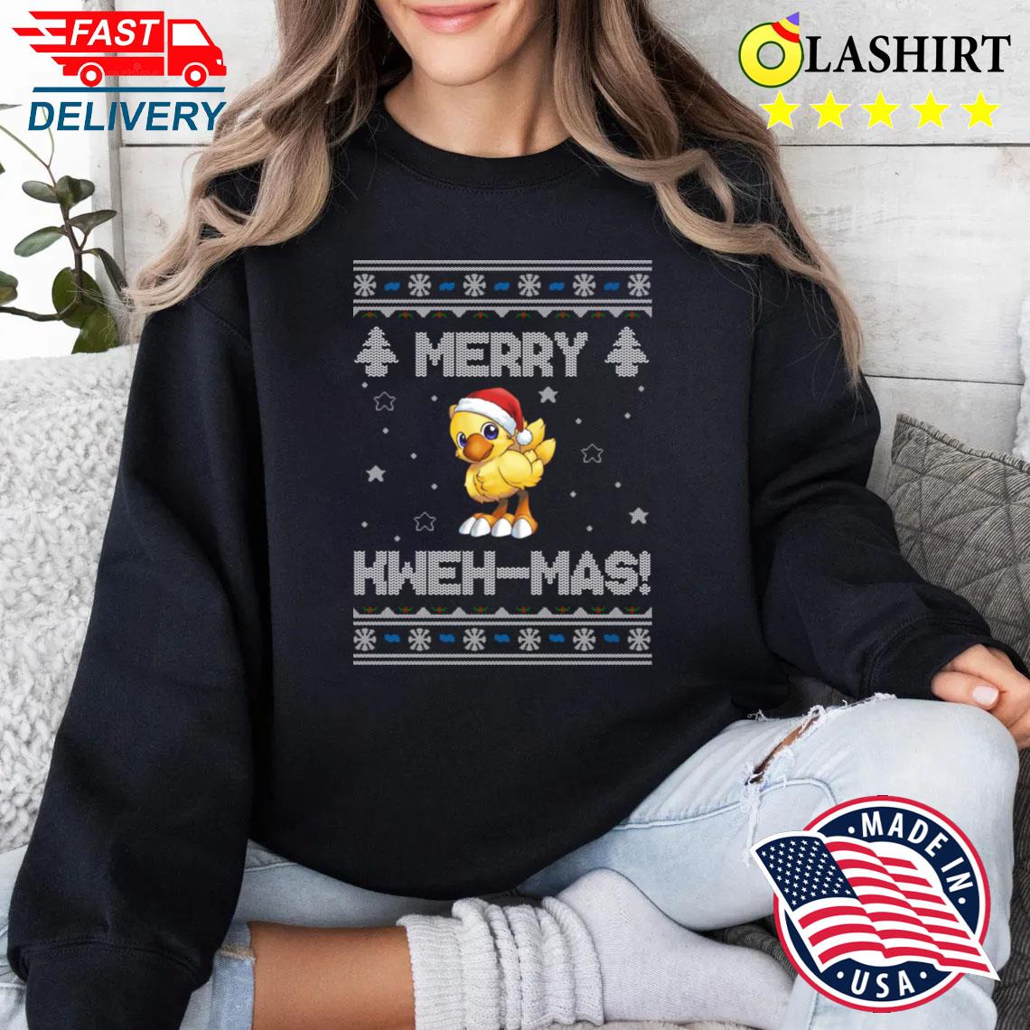 Merry Kwehmas Chocobo T-shirt Sweater Shirt