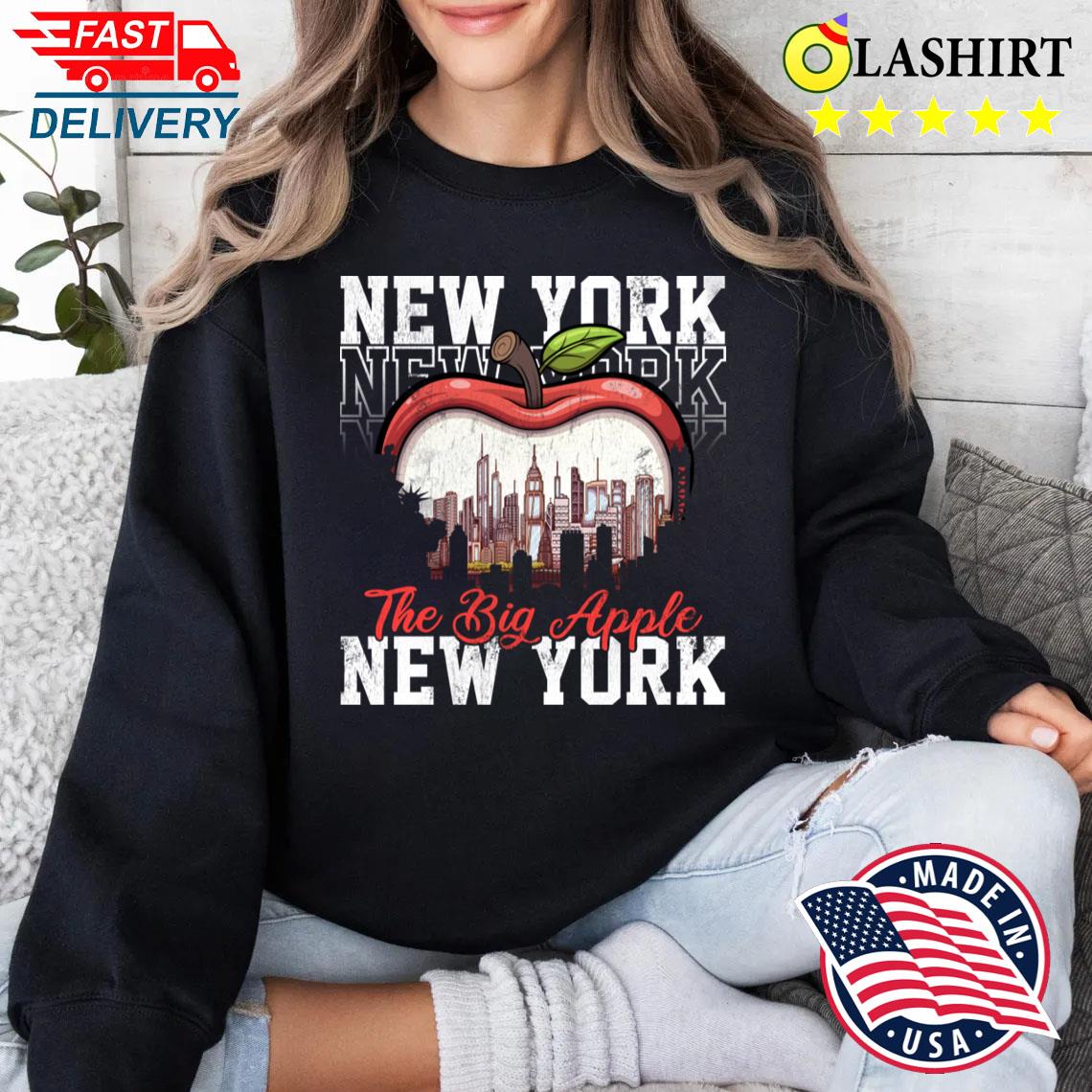 New York The Big Apple Cartoon Cityscape T-shirt Sweater Shirt New York The Big Apple Cartoon Cityscape T-shirt Sweater Shirt