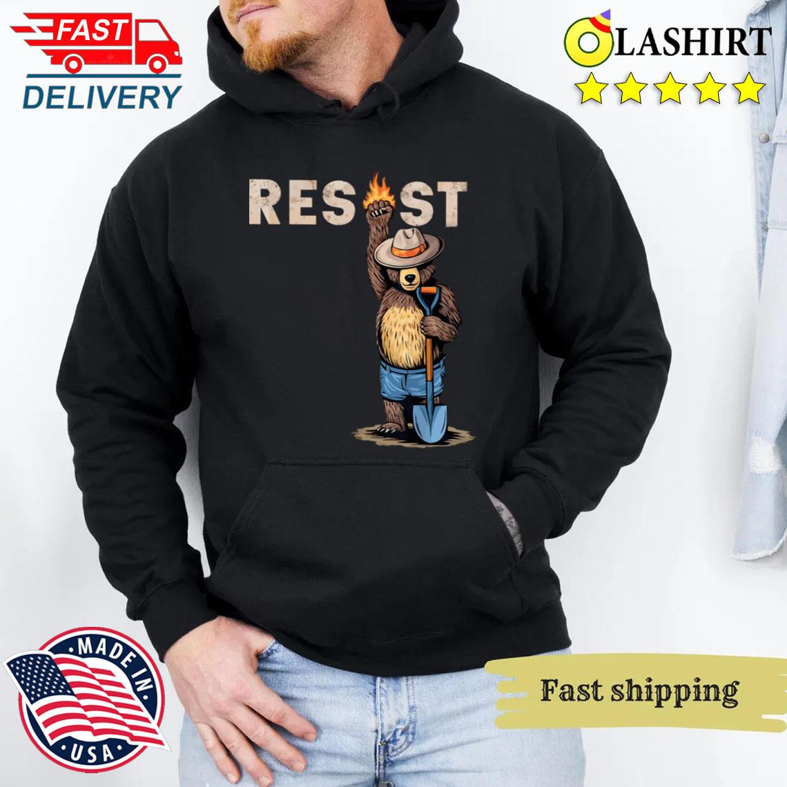 Smokeytheresistbear T-shirt Unisex Hoodie