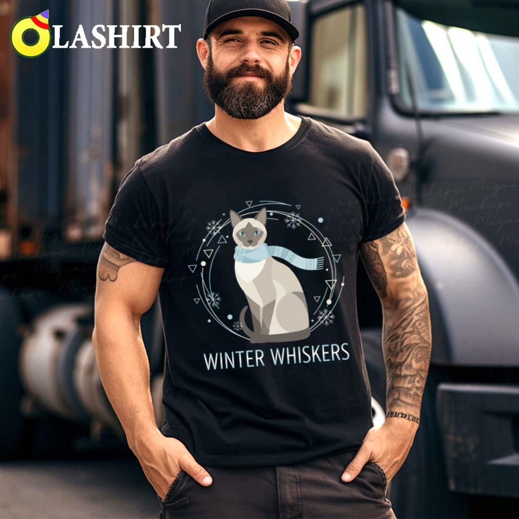 Winter Whiskers Cute Siamese Cat T-shirt Best Sale Winter Whiskers Cute Siamese Cat T-shirt Best Sale