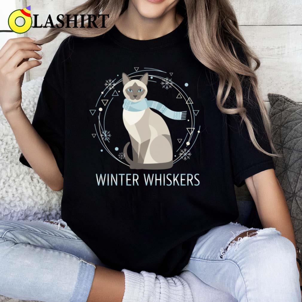 Winter Whiskers Cute Siamese Cat T-shirt Classic Shirt Winter Whiskers Cute Siamese Cat T-shirt Classic Shirt